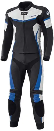 Held Spire Two Piece Motorcycle Leather Suit, black-blue, Size 62 for Men Black Blue
