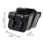 14" W PVC SLANTED MOTORCYCLE WATERPROOF SADDELBAGS w/ CONCHO FOR SUZUKI - UDA41