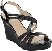 [Forever] FQ22 Women's Glitter Strappy Wrapped Wedge Heel Platform Sandals