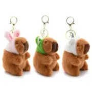 Cartoon Capybara Plush Key Chain Plush Animal School Kids Backpack Pendant