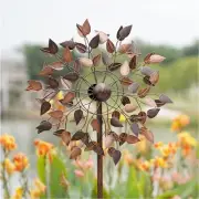 Leaves Metal Wind Spinner Kinetic Outdoor Lawn Garden Decor Patio Stake Yard Art