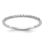 Solid 14k White Gold Simulated CZ Band