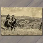 FLATCARD Cowboy Horseback Wild West Old School Retro Scenic Cliff Mountains Fun