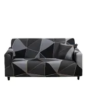 ANYHOUZ 4 Seater Sofa Cover Gray Triangular Geometric Style and Protection For Living Room Sofa Chair Elastic Stretchable Slipcover