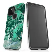For Google Pixel 4a 5G Case Tough Protective Cover Green Nature