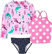 [Simple Joys by Carter's] Girls' 3-Piece Assorted Rashguard Sets