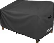 ULTCOVER Patio Furniture Sofa Cover 74W x 35D x 35H inch Waterproof Outdoor 3-Seater Couch Cover, Black