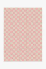 150' x 215' | Machine Washable Runner Rug | Kid & Pet Friendly | Indoor Rug | Teresa Checkered Pink Tufted Rug | Ruggable