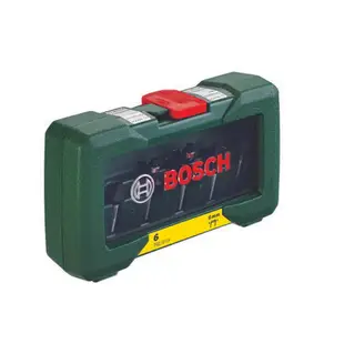 BOSCH博世 6mm 修邊刀套裝 6件式 木工 修邊刀 溝槽刀 圓弧修邊刀 梯形溝槽刀 直刀 路達