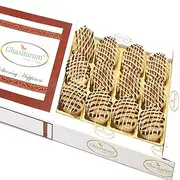 Ghasitaram Gifts Indian Sweets - Diwali Gifts Sweets - Baked Almond Anjeer Chocolate Biscuits in White Box