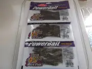 **3 Packs** Berkley PowerBait MaxScent Flat Worm ,3.6",Goby