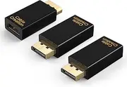 CableCreation DisplayPort to HDMI Adapter 3-Pack, DP to HDMI Converter Male to Female 1080p@60Hz FHD Uni-Directional Display Port to HDMI Passive Adapter for PC, Laptop, Monitor,TV,Projector for Video