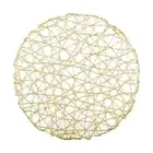 One round textured metallic gold look placemat / place mat: for festive dining