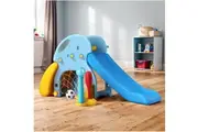 Keezi Kids Slide Set Baseball Bat Basketball Hoop Outdoor Playground 120cm Blue