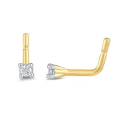 Bevilles Diamond Set Nose Ring Pin in 9kt Yellow Gold