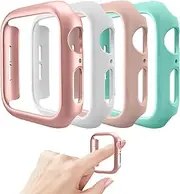 Mugust 4 Pack Compatible for Apple Watch Case 42mm [NO Screen Protector] Series 3 2 1, Hard PC Bumper Case Protective Cover Frame Compatible for iWatch 42mm, Rose Gold/White/Pink/Mint Green