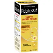 Robitussin Cold & Chesty Cough Cough Liquid Raspberry 200mL