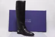 STUART WEITZMAN RACEWAY BLACK NAPPA LEATHER BOOTS SHOES 6 M $650