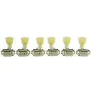 NEW Kluson 3x3 Deluxe Locking Tuners, Dbl Ring, Plastic Keystone Buttons, NICKEL