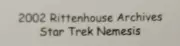 2002 Rittenhouse Archives Star Trek Nemesis PROMO P1 crew in Argo shuttle