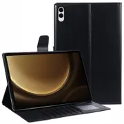 For Tab S9 Fe+/S9+/S8+/S7+S7 Fe Mill Series Flip Card Tablet Leather Case Black