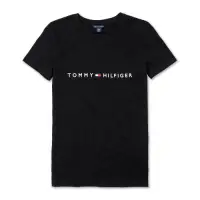 在飛比找Yahoo奇摩購物中心優惠-TOMMY 經典刺繡小LOGO文字短袖T恤 (女)-黑色