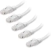 Cable Matters 5-Pack 10Gbps Snagless Cat 6 Ethernet Cable - 2.1m, Cat 6 Cable, Cat6 Internet Cable for Network, White