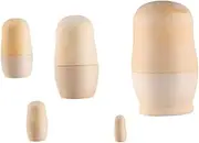 Kisangel 1set Unfinished Wooden Matryoshka Dolls of DIY Blank Nesting Dolls for Crafting and Decoration for Family Projects and Unique