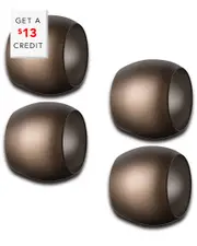 Mepra Set of 4 Plutone Napkin Rings with $13 Credit