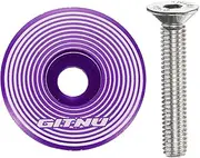uxcell Headset Stem Top Cap 1-1/4 Aluminum Alloy Cycling Headset Cover Stem with M6 Bolt for Mountain Bike Road Bicycle MTB, Purple