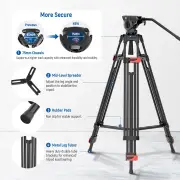 NEEWER TP37 187cm Video Tripod with Fluid Head