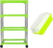 4 Layers Sprouter Trays with Cover Stainless Steel Frame Soil-Free Healthy Wheat