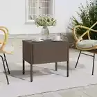 vidaXL Side Table Brown 53x37x48 cm Poly Rattan and Tempered Glass BMG