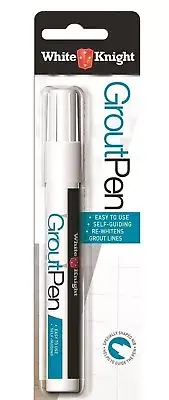 GROUT PEN 7ml White Knight White Ceramic Tile Repair Grout Touch Up Pen