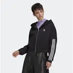 【豬豬老闆】ADIDAS ORIGINALS ZIP HOODIE 黑白 三線 短版 連帽外套 女款 HM2130