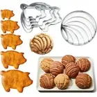 5/6Pcs Pig Concha Stamp Two Sided Mold Concha Cookie Cutters Pig Cookie Cutter
