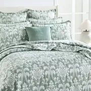 Renee Taylor Tahlia Jacquard Queen/King Coverlet/2x Pillowcases Jade
