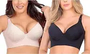 [Generic] 2X Bra Top-Graded Fabric and Excellent Support for Natural Push-up Effect Women Bra Fiber for Female