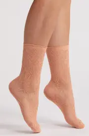 Casa Clara Pointelle Quarter Socks in Rose at Nordstrom One Size