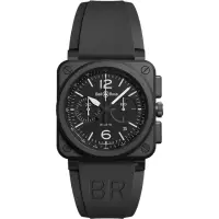 在飛比找momo購物網優惠-【Bell&Ross】黑色啞光陶瓷計時機械腕錶 母親節(BR