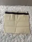 New Tory Burch Small 13.5"x15" Ivory & Purple Cotton Drawstring Dust Bag Pouch