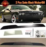 2 Pcs Satin Black Gurney Flap Decklid Wickerbill Fit 08-14 Challenger Spoiler