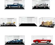 Acrylic Display Case for Lego 10265 Ford Mustang, 10300 Back to The Future Time Machine, 42123 McLaren Senna GTR, 10321 Corvette, 60289 and 75380 Dustproof Protection Clear Showcase