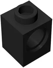Classic Building Bulk Brick 1x1 with Hole, 100 Piece Black Building Brick 1x1 with Hole, Compatible with Lego Parts and Pieces 6541(Colour: Black)