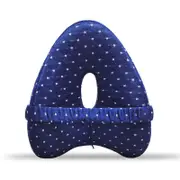 Catzon Leg Pillow for Side Sleepers Memory Foam with Washable Cover-Navy Blue