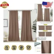 Luxurious 52x120 Blackout Curtains in Cappuccino - Noise & Light Blocking