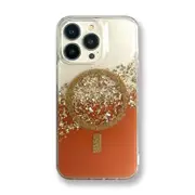MCC Shockproof Case iPhone 13 Clear Cover Sleek Pattern MagSafe Apple [Orange]