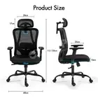 Office Chair Desk Ergonomic Mesh Computer Armchair Swivel Adjustable Black