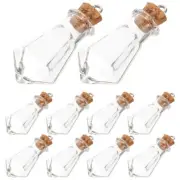 10 Pcs Mini Glass Bottles Tiny with Cork Jars Hanging Decor Cute Perfume Vials