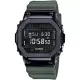 【CASIO】G-SHOCK 經典方形軍事風點陣迷彩休閒腕錶-墨綠(GM-5600B-3)